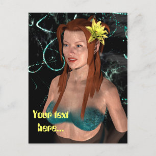 Zeemeermin 's nachts briefkaart