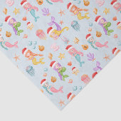 Zeemeermin Santa Pattern Christmas Tissuepapier (Detail)