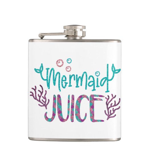 Zeemeermin Sap Glitter Handgeschreven Grappig Heupfles (Voorkant)