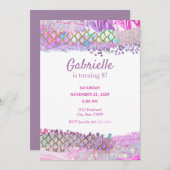 Zeemeermin Scales Pastel Kinderen Aanwezigheid Kaart (Voorkant / Achterkant)