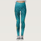 Zeemeermin schaalblauw leggings (Voorkant)