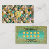Zeemeermin schaalt de loyaliteit van Gold Glitter- Klantenkaartje (Voorkant / Achterkant)