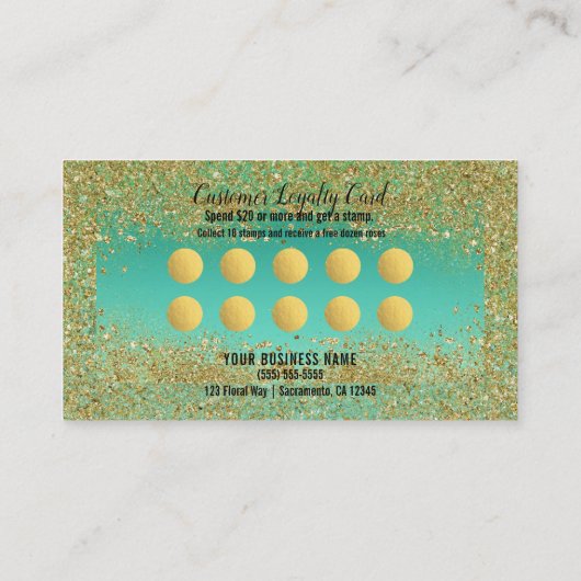 Zeemeermin schaalt de loyaliteit van Gold Glitter- Klantenkaartje (Achterkant)