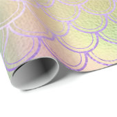 Zeemeermin schaalt eenhoorn vrij roze Paarse munt Cadeaupapier (Rol Hoek)