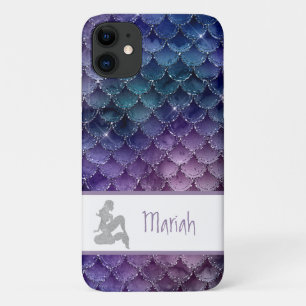*~* Zeemeermin schaalt Zilver Glitter Blauwgroen B Case-Mate iPhone Case
