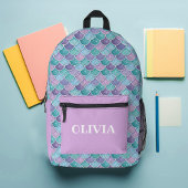 Zeemeermin schalen aangepast bedrukte rugzak