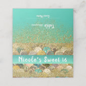 Zeemeermin Schalen Cascading Gold Glitter Tafel Se Plaatskaartje (Buitenkant ongevouwen)