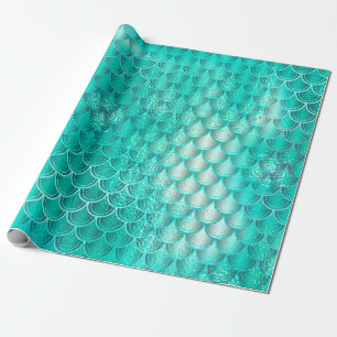 Zeemeermin Schalen Eenhoorn Aqua Mint Groen Blauw  Cadeaupapier
