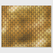 Zeemeermin Schalen Eenhoorn Metallic Sepia Goud Br Cadeaupapier (Vlak)