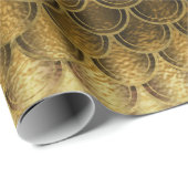 Zeemeermin Schalen Eenhoorn Metallic Sepia Goud Br Cadeaupapier (Rol Hoek)