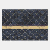 Zeemeermin Schalen en Gouden Glitter Wrapper Papie Inpakpapier Vel (Voorkant)