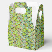 Zeemeermin schalen groen patroon bedankdoosjes (Geopend)