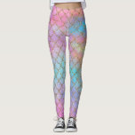 Zeemeermin Schalen Kleurrijke  Pastelroze Paarse Leggings<br><div class="desc">Dit ontwerp werd gecreeerd door digitale kunst. Het kan worden gepersonaliseerd door de aanpassingsknoop te klikken en de kleur te veranderen, een naam, initialen of uw favoriete woorden toe te voegen. Neem contact met me op colorflowcreations@gmail.com als je dit ontwerp op een ander product wilt gebruiken. Koop mijn oorspronkelijke abstracte...</div>