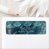 Zeemeermin schalen onder de Zee Party Invitation Etiket (Insitu)