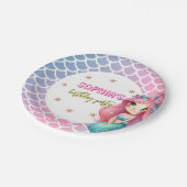 Zeemeermin schalen patroon verjaardagsfeestje Papi Papieren Bordje (Gekanteld)