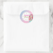 Zeemeermin schalen patroon verjaardagsfeestje ronde sticker (Tas)