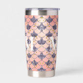Zeemeermin schalen roze paarse monogram initialen geïsoleerde drinkbeker (Links)