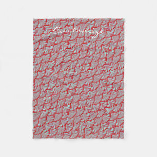 Zeemeermin schalen Thunder_Cove grijs/rood Fleece Deken