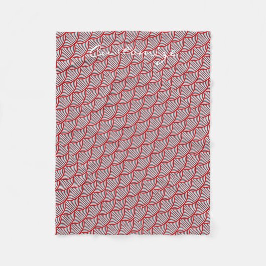 Zeemeermin schalen Thunder_Cove grijs/rood Fleece Deken (Voorkant)