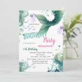 Zeemeermin Schalen Zomer Verjaardagsfeest Kaart (Staand voorkant)