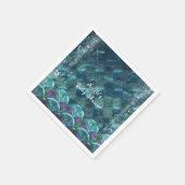 Zeemeermin schalt onder het Zee verjaardagsfeest Servetten (Hoek)