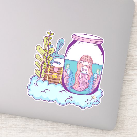 Zeemeermin Schat Vinyl Stickers (Detail)