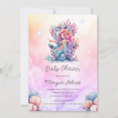 Zeemeermin Schattige onder het Zee Waterverf Baby  Kaart (Voorkant)