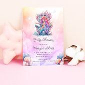 Zeemeermin Schattige onder het Zee Waterverf Baby  Kaart