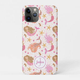 Zeemeermin Schattige Roze Girly Monogram Case-Mate iPhone Case