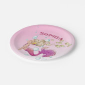 Zeemeermin Schattige roze persoonlijk roze papier Papieren Bordje (Gekanteld)