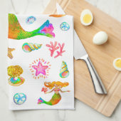 Zeemeermin & Schelpen Strand Vibe Theedoek (Quarter Fold)