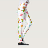 Zeemeermin & Schelpen Strand Vibe Wit Leggings (Rechts)