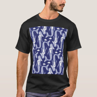 Zeemeermin schets: vissenpatroon. t-shirt