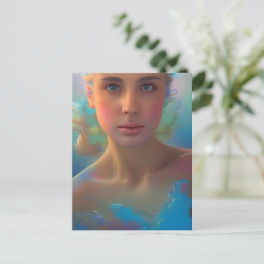 Zeemeermin schilderij Briefkaart (Staand voorkant)