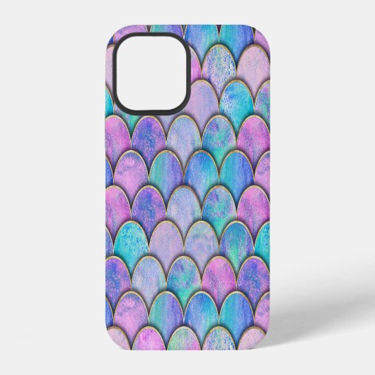 Zeemeermin Schub Japanse Waterverf Patroon iPhone Hoesje (Achterkant)