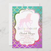 Zeemeermin Schubben Baby Shower Uitnodiging met Ee (Voorkant)