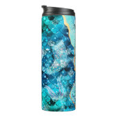 Zeemeermin schubben Blauw Glitter Thermosbeker (Geroteerd rechts)