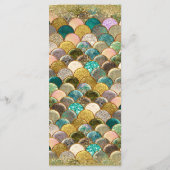 Zeemeermin Schubben Multi Kleur Glitter Glam Feest Menu (Achterkant)