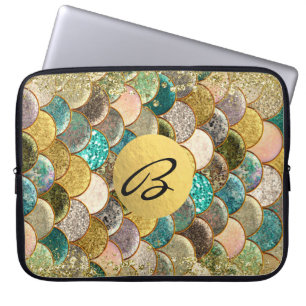 Zeemeermin Schubben Multi Kleur Glitter Glam Trend Laptop Sleeve