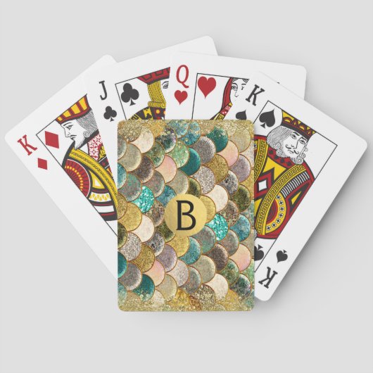 Zeemeermin Schubben Multi Kleur Glitters Glam Tren Speelkaarten (Achterkant)