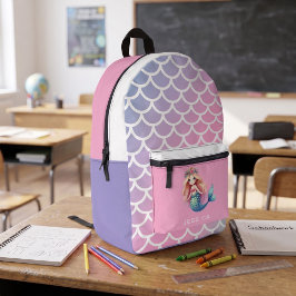 Zeemeermin schubben Paarse en Roze Print Knip Naai Bedrukte Rugzak