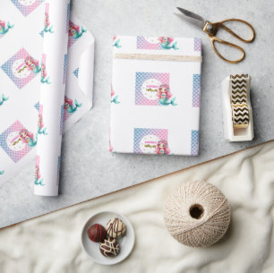 Zeemeermin schubben patroon verjaardagsfeest cadeaupapier