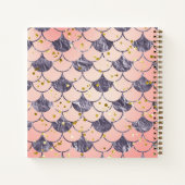 Zeemeermin schubben roze paars notitieboek (Achterkant)