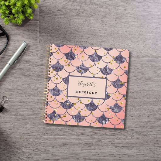 Zeemeermin schubben roze paars notitieboek
