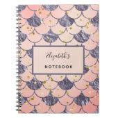 Zeemeermin schubben roze perzik paars notitieboek (Voorkant)