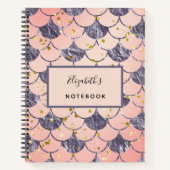 Zeemeermin schubben roze perzik paars notitieboek (Voorkant)