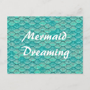 Zeemeermin Schubben Zee Groen Turquoise Briefkaart