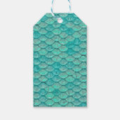 Zeemeermin Schubben Zee Groen Turquoise  Cadeaulabel (Voorkant)
