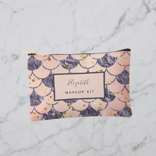 Zeemeermin schubt roze paarse naam etui