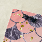 Zeemeermin schubt roze perzik paarse naam strandlaken (In situ)